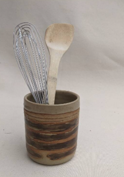 Pottery Utensil Holder Hand Thrown Pottery Utensil Holder Kitchen Stoneware  Pottery